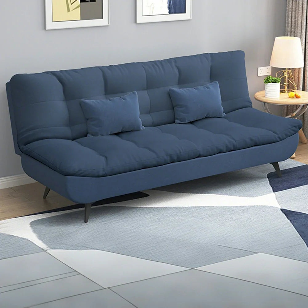 LIVARA 120/150/180/190cm Cotton-linen Bed - Length Sofa Fabric Blue