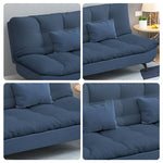LIVARA 120/150/180/190cm Cotton-linen Bed - Length Sofa Fabric Blue