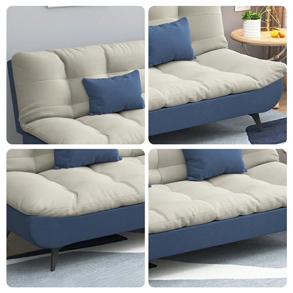 LIVARA 120/150/180/190cm Length Fabric Sofa Cotton-linen Bed - Blue&Grey
