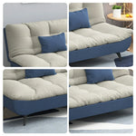 LIVARA 120/150/180/190cm Length Fabric Sofa Cotton-linen Bed - Blue&Grey