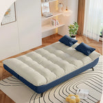 LIVARA 120/150/180/190cm Length Fabric Sofa Cotton-linen Bed - Blue&Grey