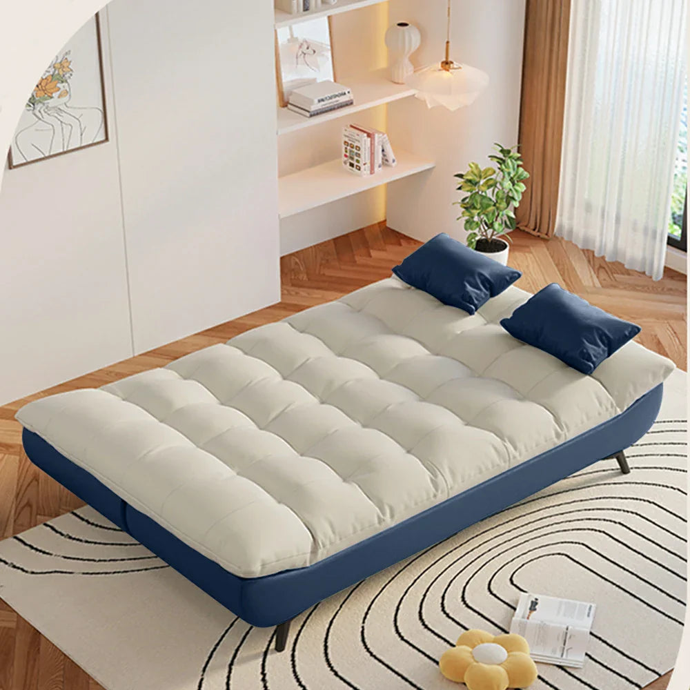 LIVARA 120/150/180/190cm Length Fabric Sofa Cotton-linen Bed - Blue&Grey