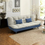 LIVARA 120/150/180/190cm Length Fabric Sofa Cotton-linen Bed - Blue&Grey
