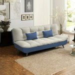 LIVARA 120/150/180/190cm Length Fabric Sofa Cotton-linen Bed - Blue&Grey