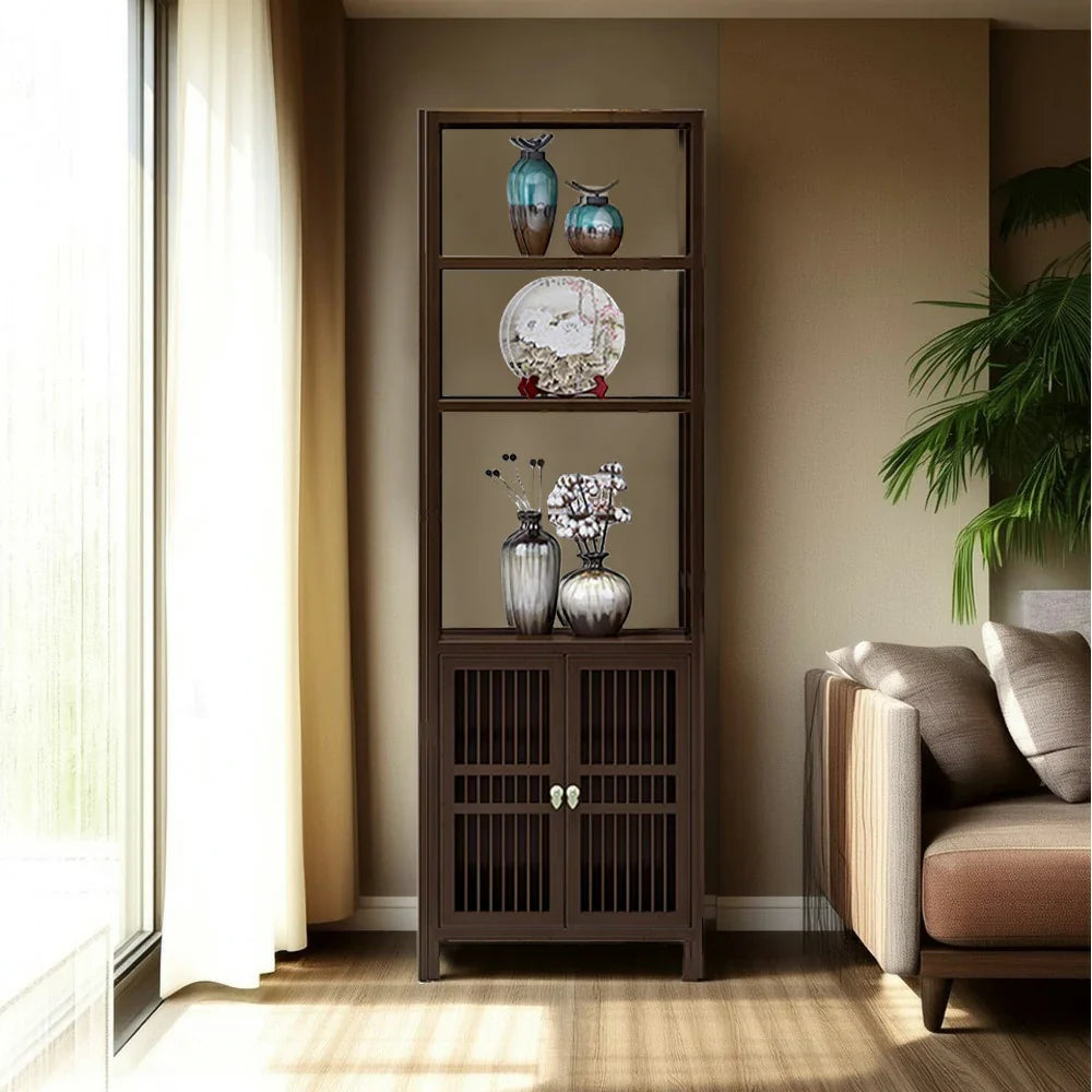 LIVARA Solid Doors, Wood or Single for Oriental Storage Style with Entryway Elegant Cabinet Wenge Living Double Room