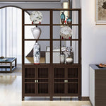 LIVARA Solid Doors, Wood or Single for Oriental Storage Style with Entryway Elegant Cabinet Wenge Living Double Room