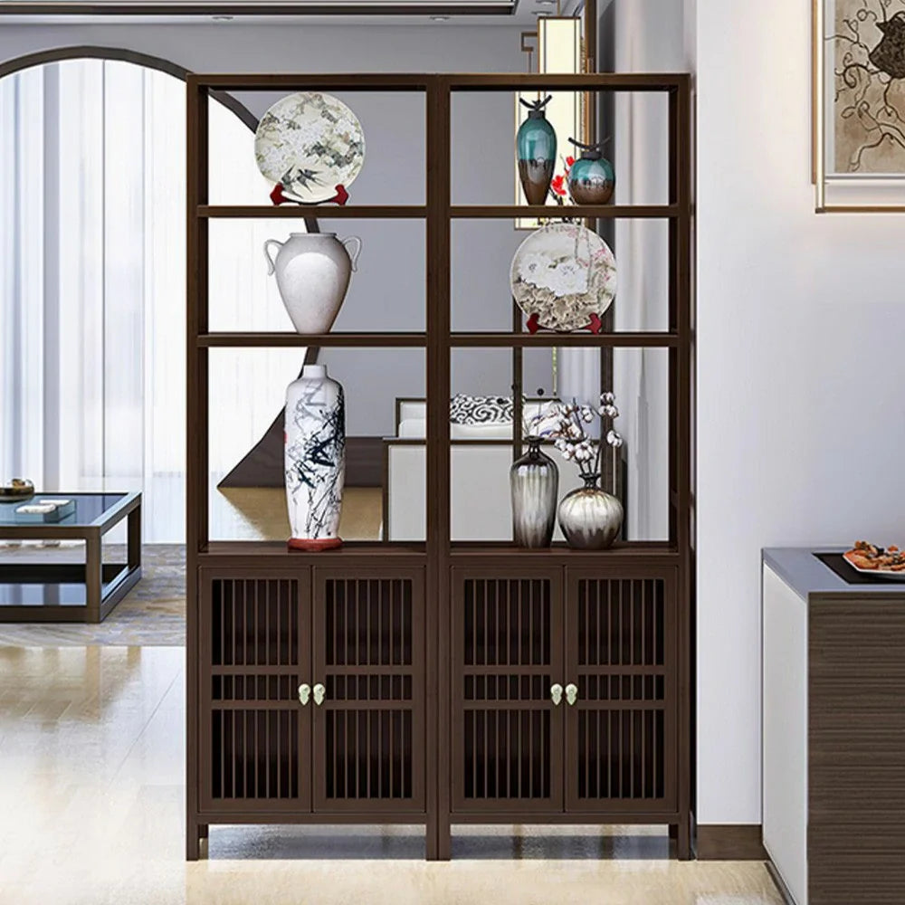 LIVARA Solid Doors, Wood or Single for Oriental Storage Style with Entryway Elegant Cabinet Wenge Living Double Room