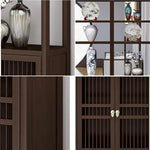 LIVARA Solid Doors, Wood or Single for Oriental Storage Style with Entryway Elegant Cabinet Wenge Living Double Room