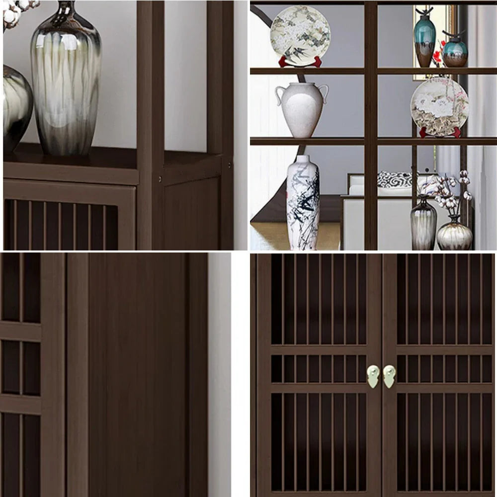 LIVARA Solid Doors, Wood or Single for Oriental Storage Style with Entryway Elegant Cabinet Wenge Living Double Room