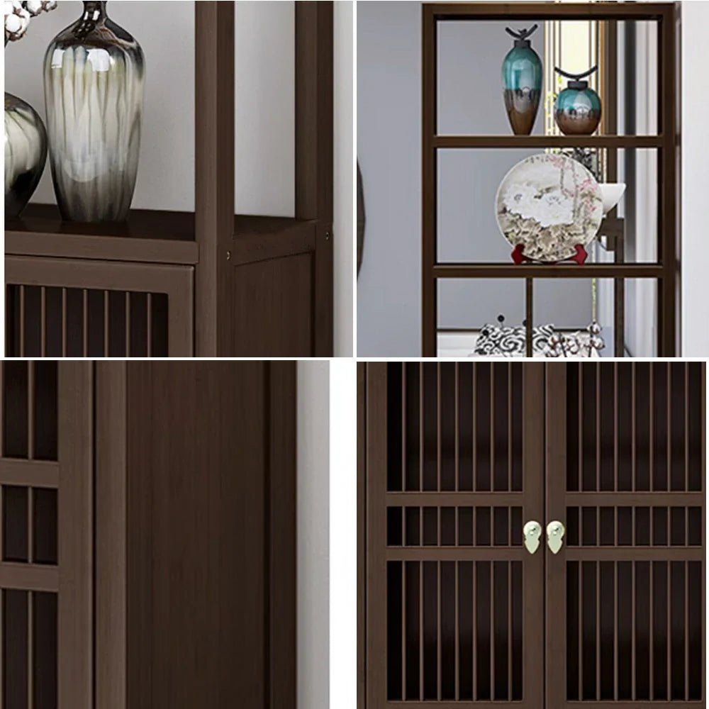 LIVARA Solid Doors, Wood or Single for Oriental Storage Style with Entryway Elegant Cabinet Wenge Living Double Room