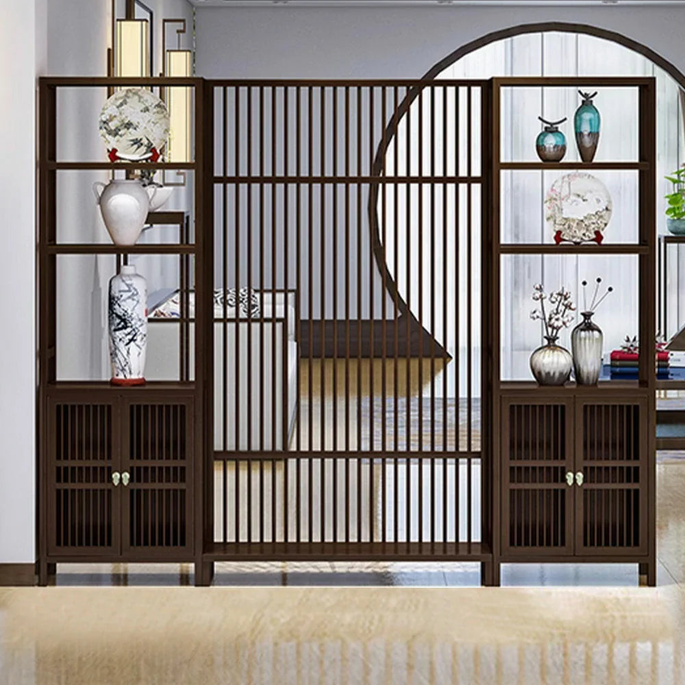 LIVARA Bamboo One Screen Door 91Cm 71Cm One Double Left Right Cabinet With Partition