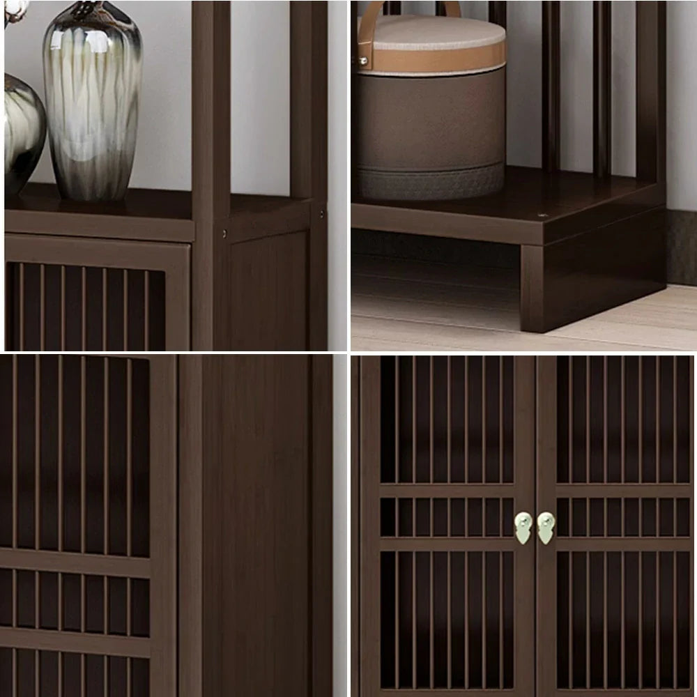 LIVARA Bamboo One Screen Door 91Cm 71Cm One Double Left Right Cabinet With Partition