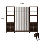 LIVARA Bamboo One Screen Door 91Cm 71Cm One Double Left Right Cabinet With Partition