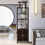 LIVARA Tall with Style for Wood Entryway, Wenge Living Room Solid Oriental or Doors, Storage Cabinet Double Elegant Hallway