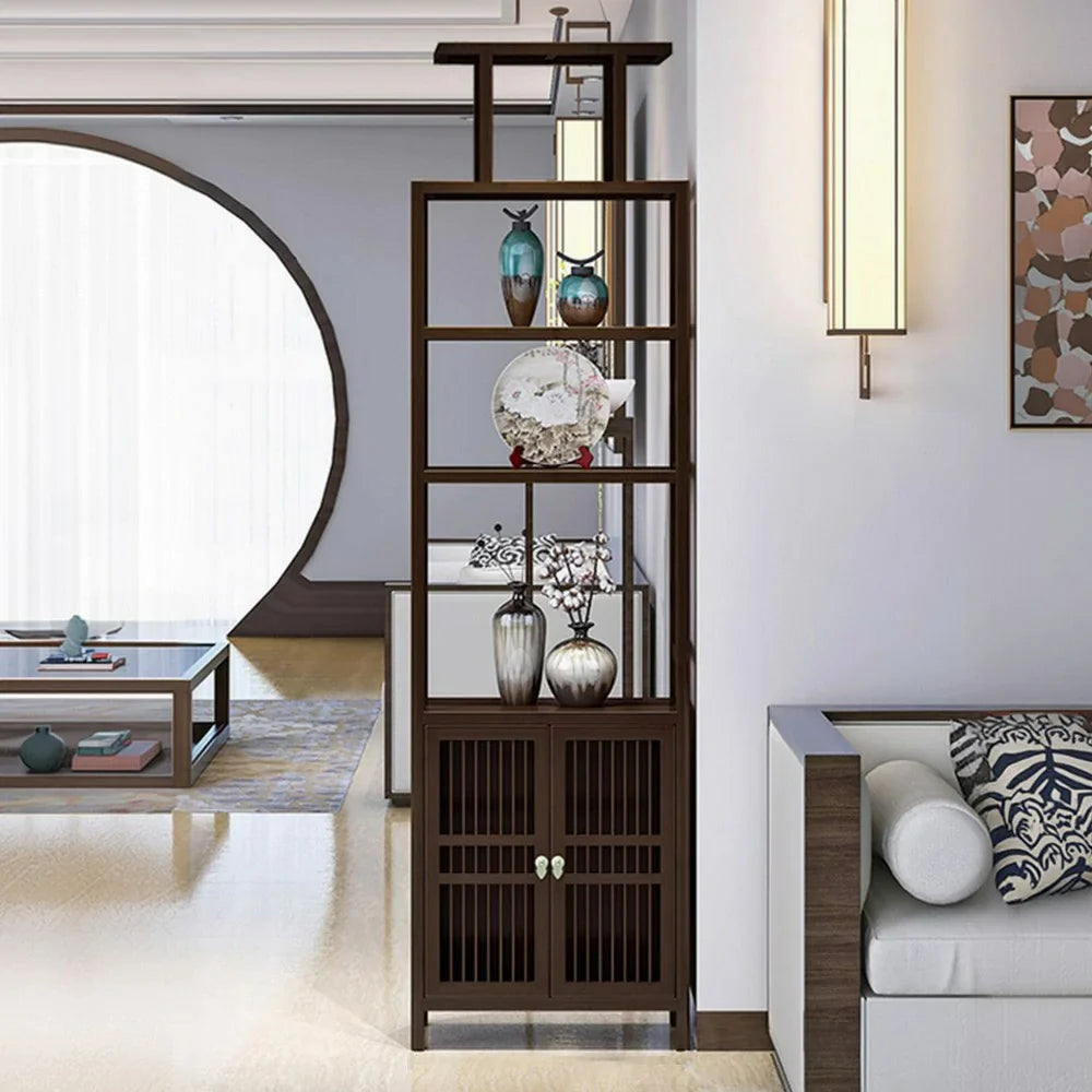 LIVARA Tall with Style for Wood Entryway, Wenge Living Room Solid Oriental or Doors, Storage Cabinet Double Elegant Hallway