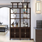 LIVARA Tall with Style for Wood Entryway, Wenge Living Room Solid Oriental or Doors, Storage Cabinet Double Elegant Hallway