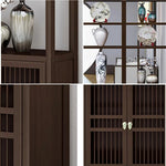 LIVARA Tall with Style for Wood Entryway, Wenge Living Room Solid Oriental or Doors, Storage Cabinet Double Elegant Hallway
