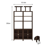 LIVARA Tall with Style for Wood Entryway, Wenge Living Room Solid Oriental or Doors, Storage Cabinet Double Elegant Hallway