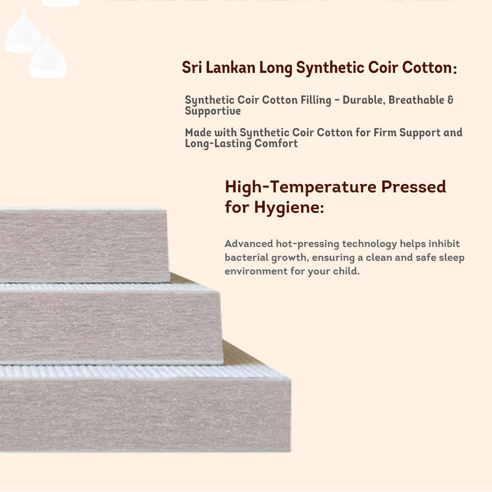 LIVARA Eco-friendly Coir Mattress for Foldable Frame Solid Synthetic Latex 1.5m Bunk Wood Cotton Bed