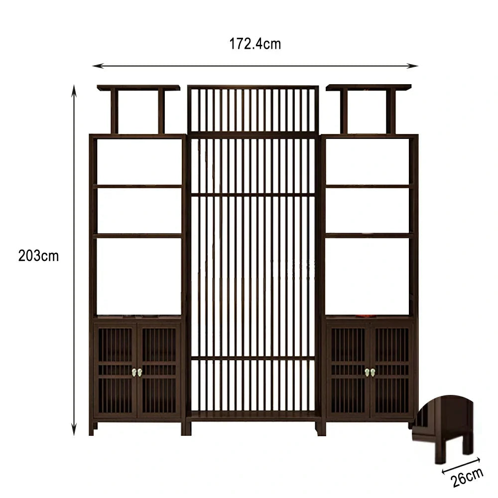 LIVARA Bamboo And Storage 91Cm Raises With 71Cm Two Cabinets Screens