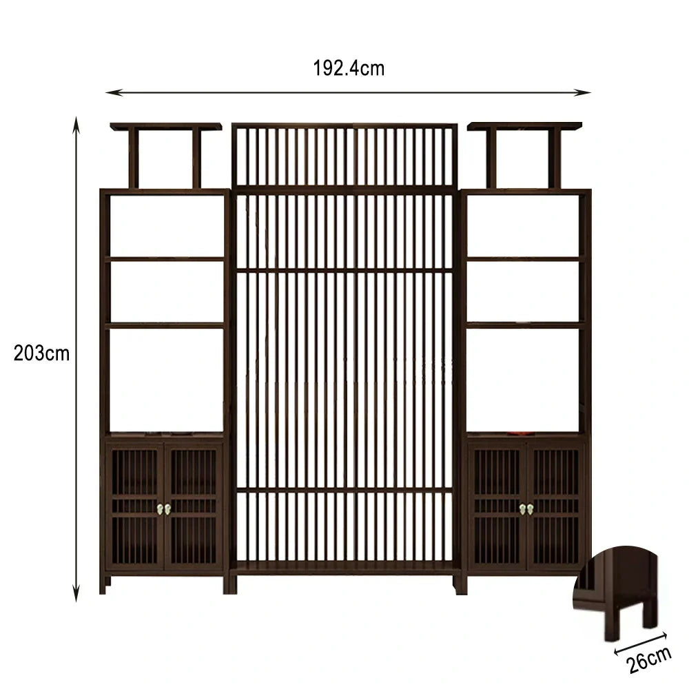 LIVARA Bamboo And Storage 91Cm Raises With 71Cm Two Cabinets Screens