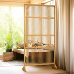 LIVARA Bamboo 71Cm Partition 100Cm Color High Wood Walnut Screen Color