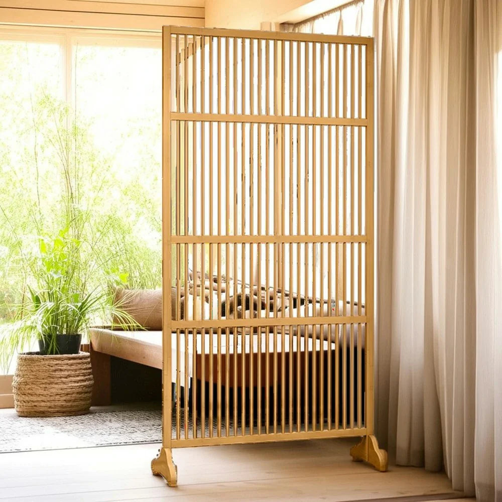 LIVARA Bamboo 71Cm Partition 100Cm Color High Wood Walnut Screen Color
