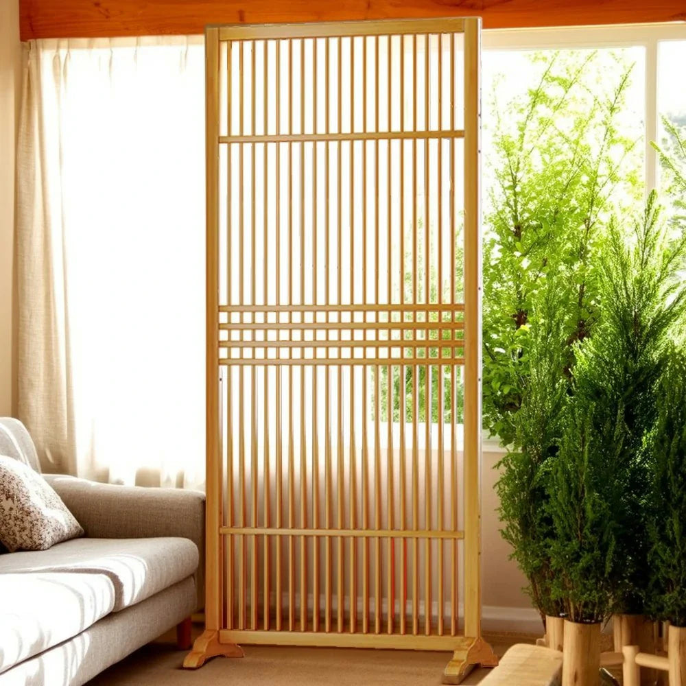 LIVARA Bamboo 71Cm Partition 100Cm Color High Wood Walnut Screen Color