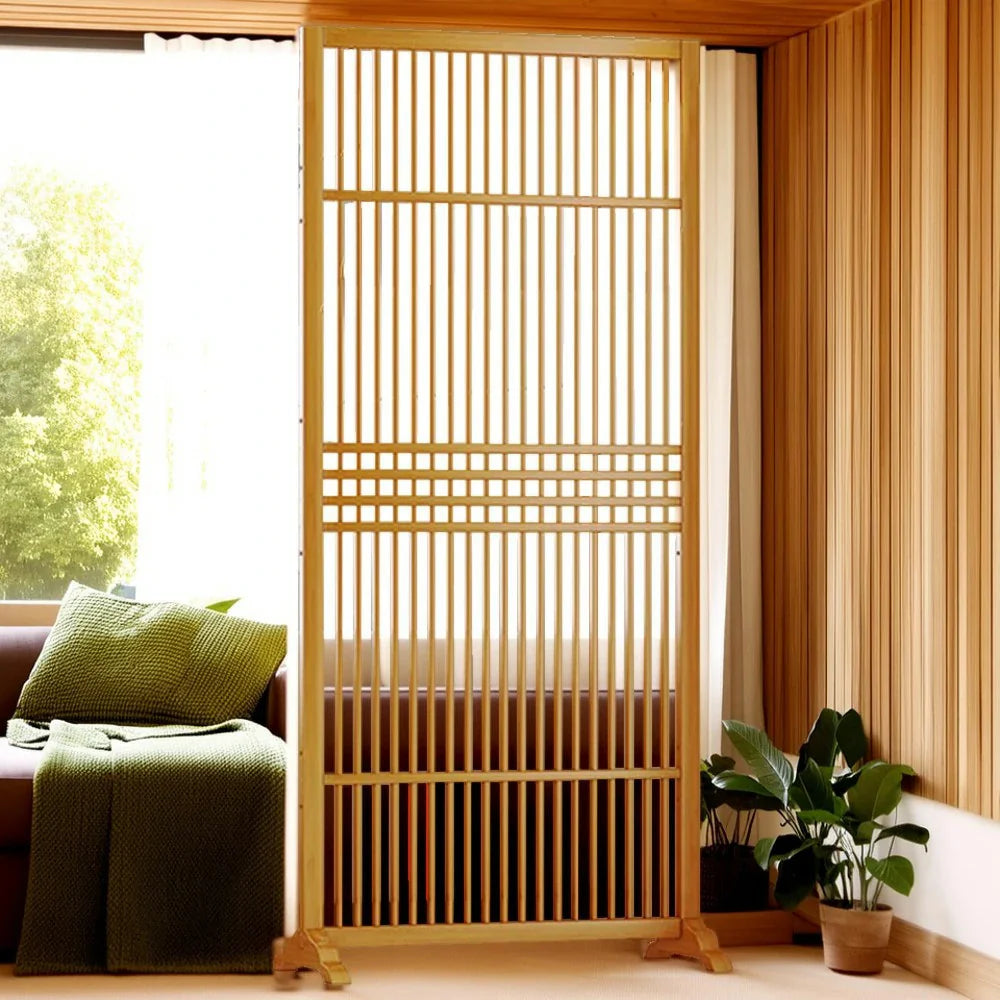 LIVARA Bamboo 71Cm Partition 100Cm Color High Wood Walnut Screen Color