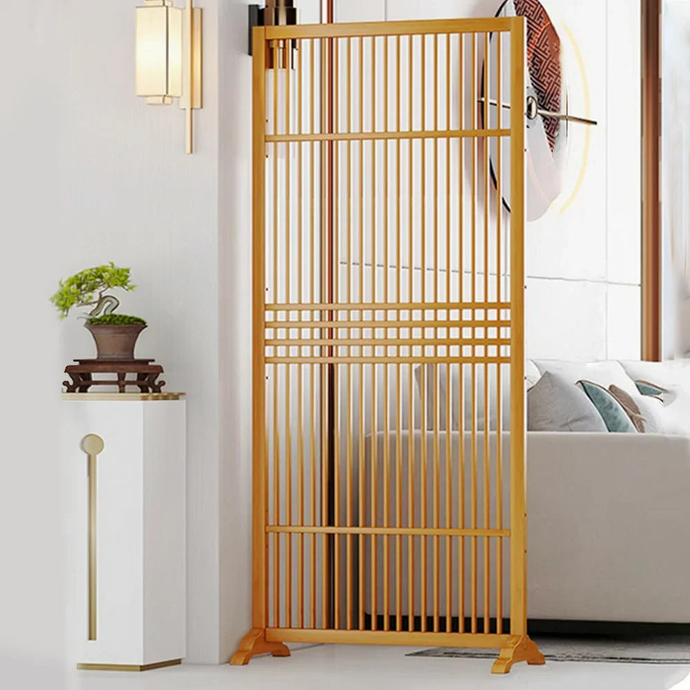LIVARA Hollow Color/Walnut 72cm Wood Single Screen Partition Color