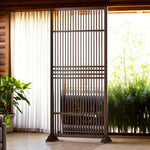 LIVARA Hollow Color/Walnut 72cm Wood Single Screen Partition Color