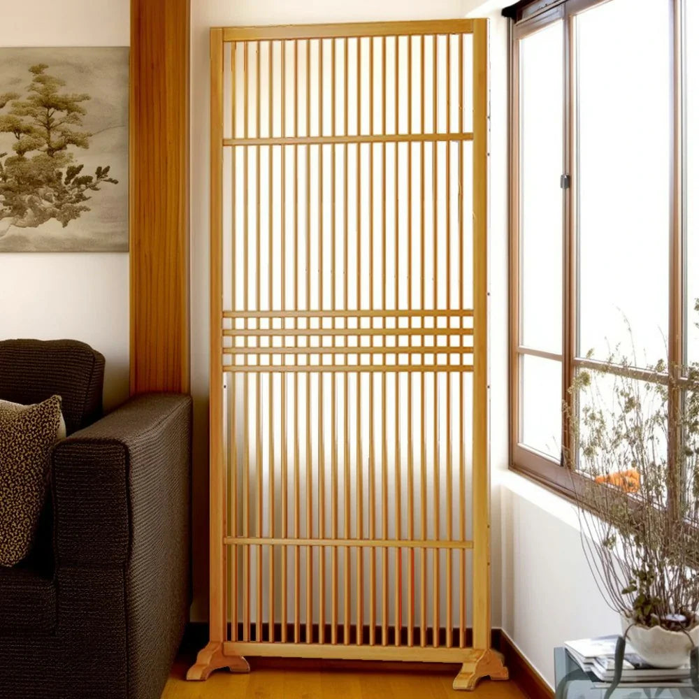 LIVARA Hollow Color/Walnut 72cm Wood Single Screen Partition Color