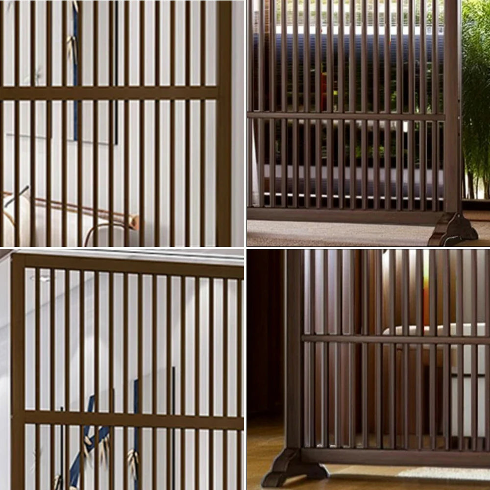LIVARA Hollow Color/Walnut 72cm Wood Single Screen Partition Color