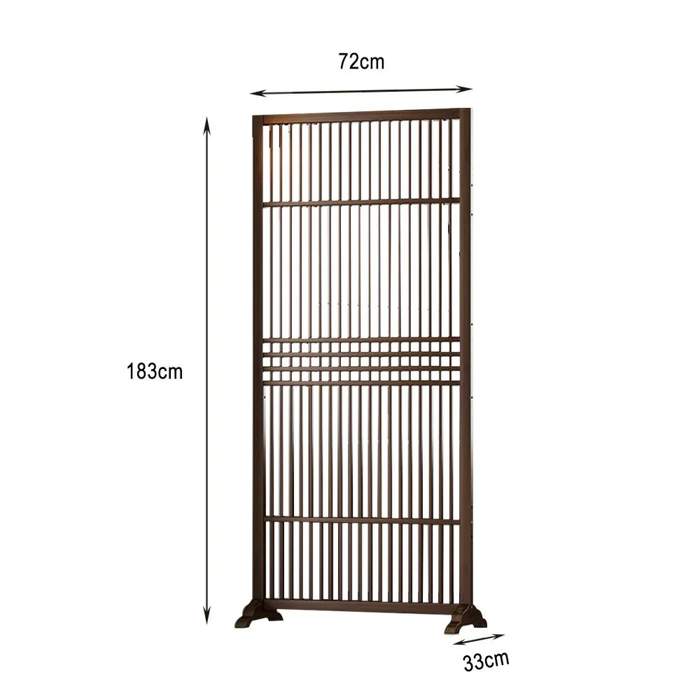 LIVARA Hollow Color/Walnut 72cm Wood Single Screen Partition Color