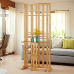LIVARA Bamboo Wood With Partition Color/Walnut 144Cm Storage 72Cm Screen Platform Color