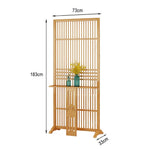 LIVARA Bamboo Wood With Partition Color/Walnut 144Cm Storage 72Cm Screen Platform Color