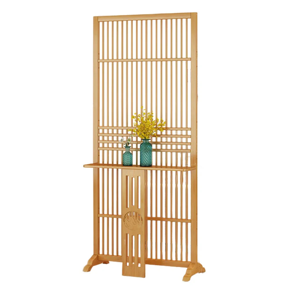 LIVARA Bamboo Wood With Partition Color/Walnut 144Cm Storage 72Cm Screen Platform Color