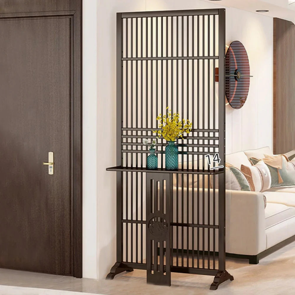LIVARA Bamboo Wood With Partition Color/Walnut 144Cm Storage 72Cm Screen Platform Color