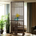 LIVARA Bamboo Wood With Partition Color/Walnut 144Cm Storage 72Cm Screen Platform Color