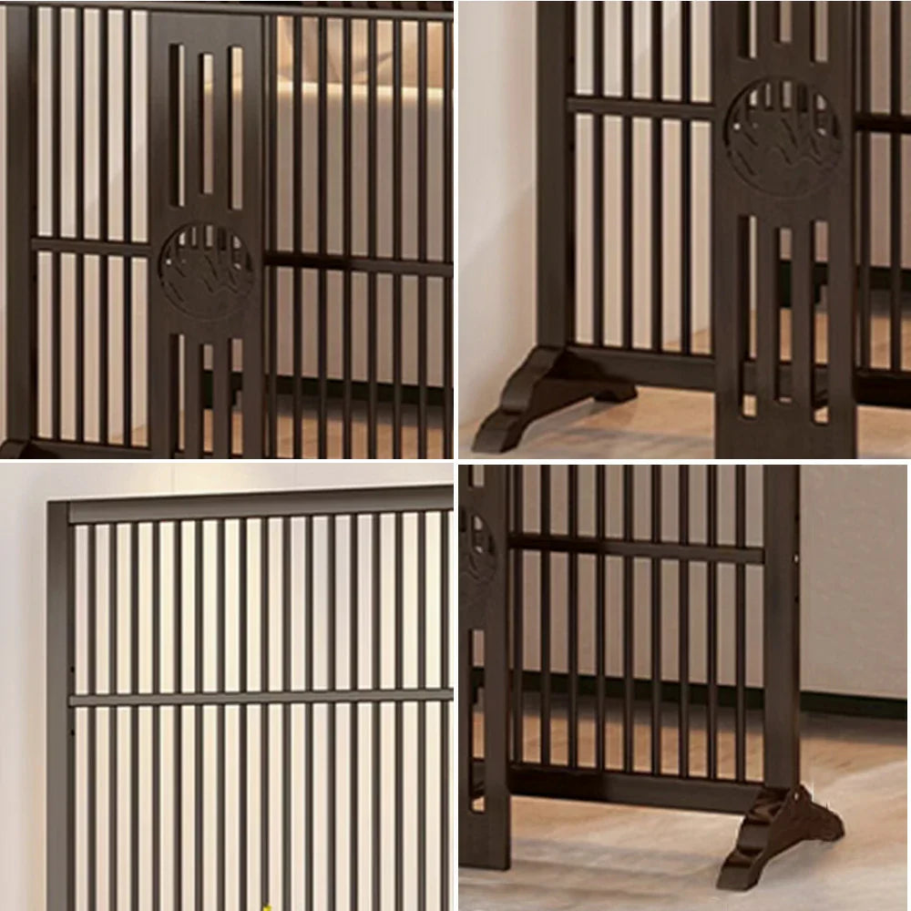 LIVARA Bamboo Wood With Partition Color/Walnut 144Cm Storage 72Cm Screen Platform Color
