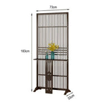 LIVARA Bamboo Wood With Partition Color/Walnut 144Cm Storage 72Cm Screen Platform Color