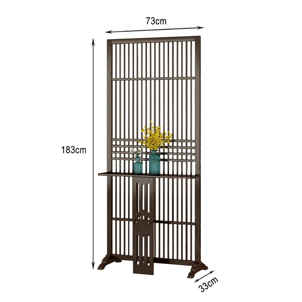 LIVARA Bamboo Wood With Partition Color/Walnut 144Cm Storage 72Cm Screen Platform Color