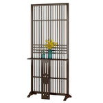 LIVARA Bamboo Wood With Partition Color/Walnut 144Cm Storage 72Cm Screen Platform Color