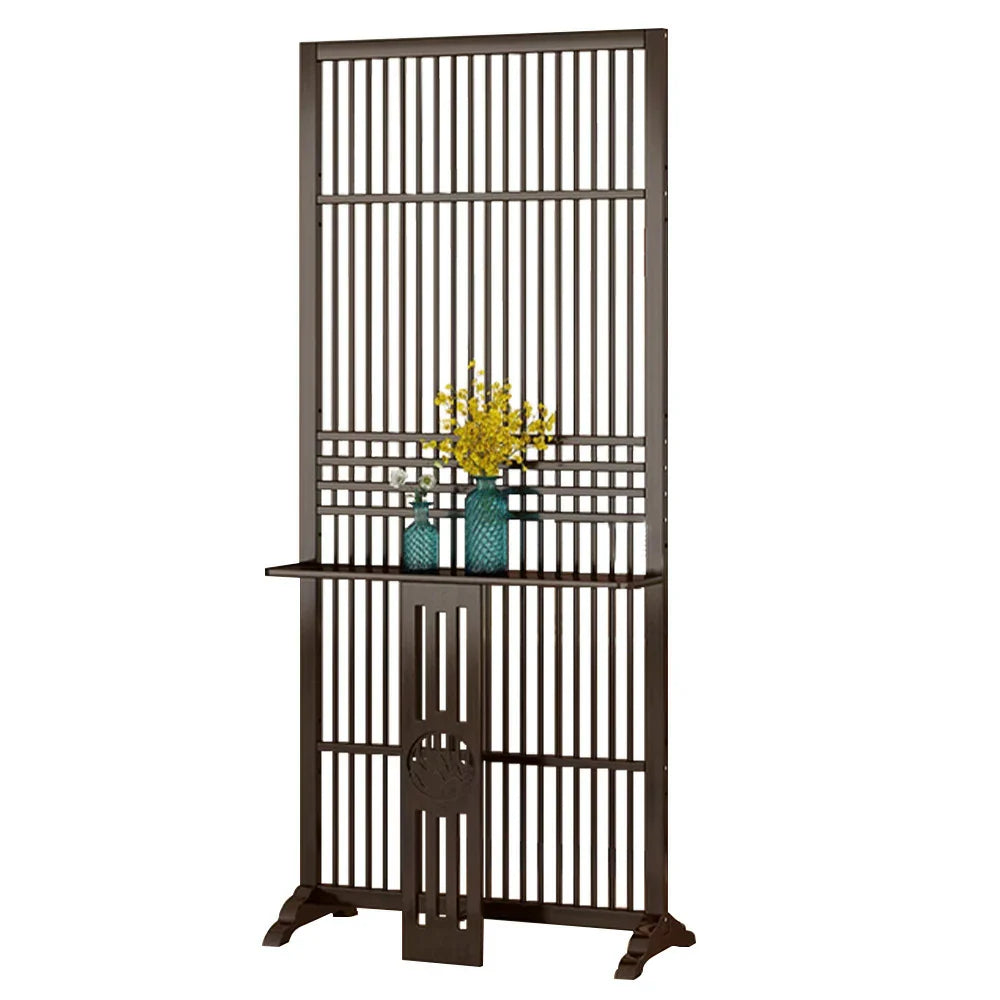 LIVARA Bamboo Wood With Partition Color/Walnut 144Cm Storage 72Cm Screen Platform Color