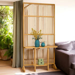 LIVARA Bamboo With 71Cm/100Cm Wood Partition Storage Platform Color/Walnut High Screen Color