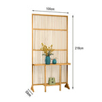 LIVARA Bamboo With 71Cm/100Cm Wood Partition Storage Platform Color/Walnut High Screen Color