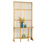 LIVARA Bamboo With 71Cm/100Cm Wood Partition Storage Platform Color/Walnut High Screen Color