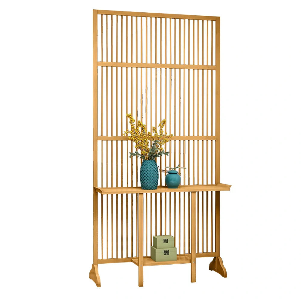 LIVARA Bamboo With 71Cm/100Cm Wood Partition Storage Platform Color/Walnut High Screen Color