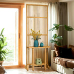 LIVARA Bamboo With 71Cm/100Cm Wood Partition Storage Platform Color/Walnut High Screen Color