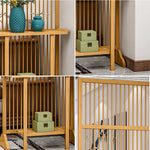 LIVARA Bamboo With 71Cm/100Cm Wood Partition Storage Platform Color/Walnut High Screen Color